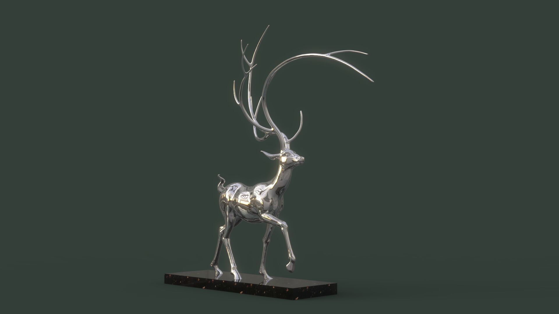 Deer Sculpture 3D model_2