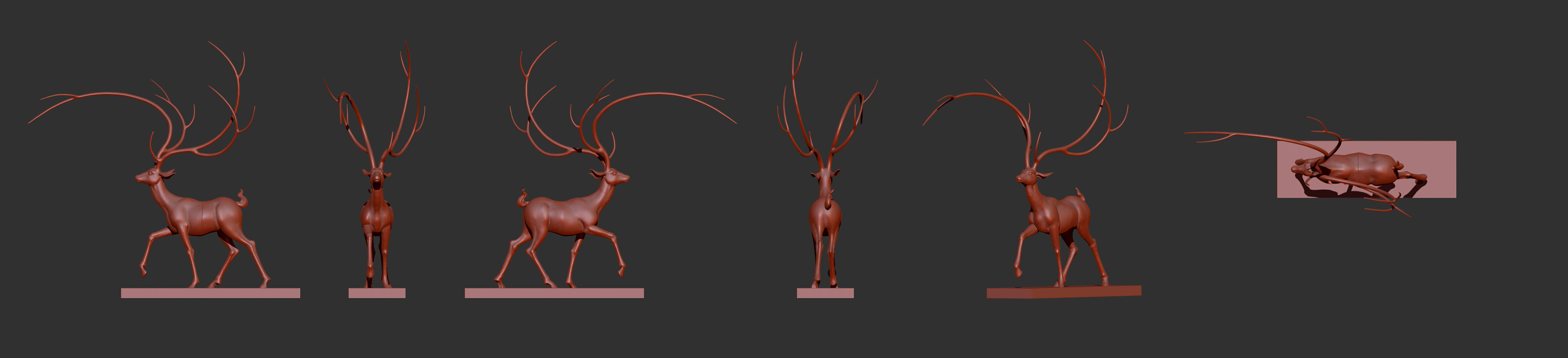 Deer Sculpture 3D model_16