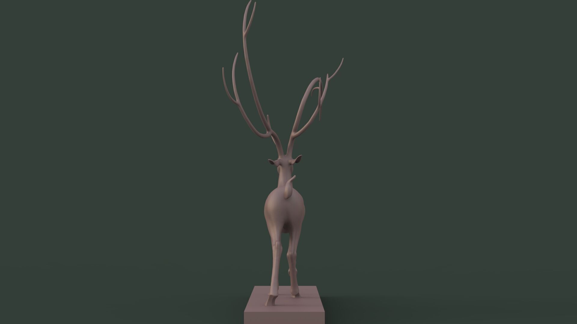 Deer Sculpture 3D model_15
