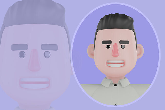 Stylized 3D Male Writer Character - Cartoon Author Professional 3D model