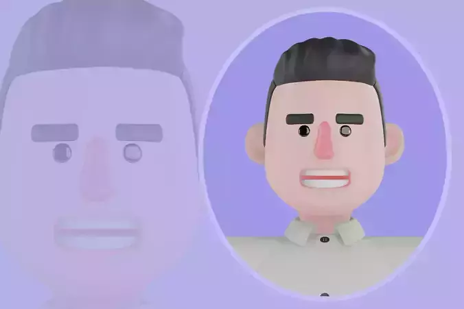 Stylized 3D Male Writer Character - Cartoon Author Professional