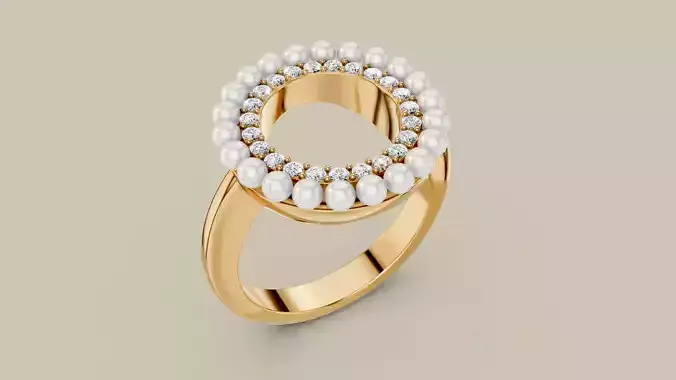 Ring with pearls