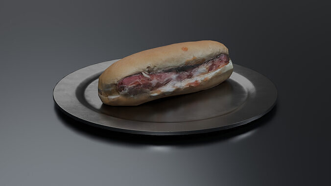 3D Scanned Hotdog Free low-poly 3D model