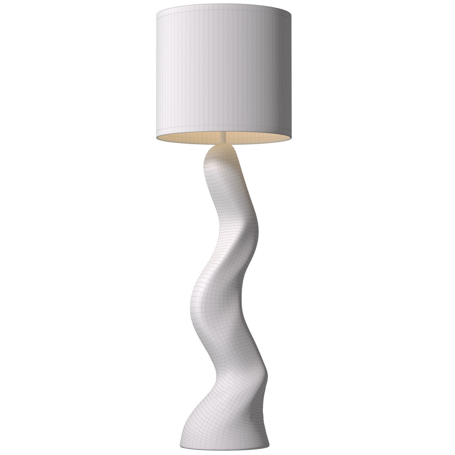 Floor lamp plaster Sculptural Scandinavian Wabi-Sabi Design 3D model_3