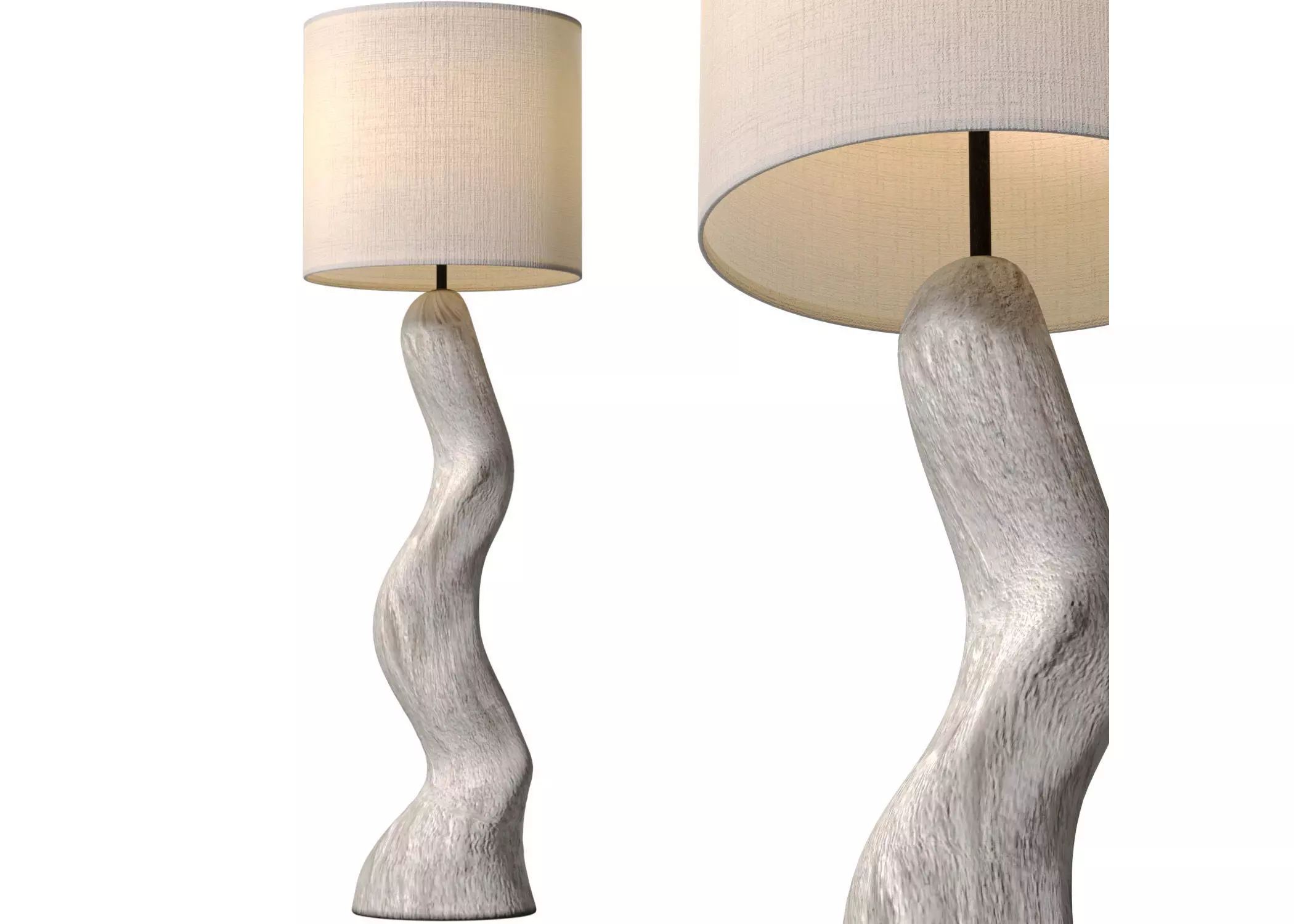 Floor lamp plaster Sculptural Scandinavian Wabi-Sabi Design 3D model_0