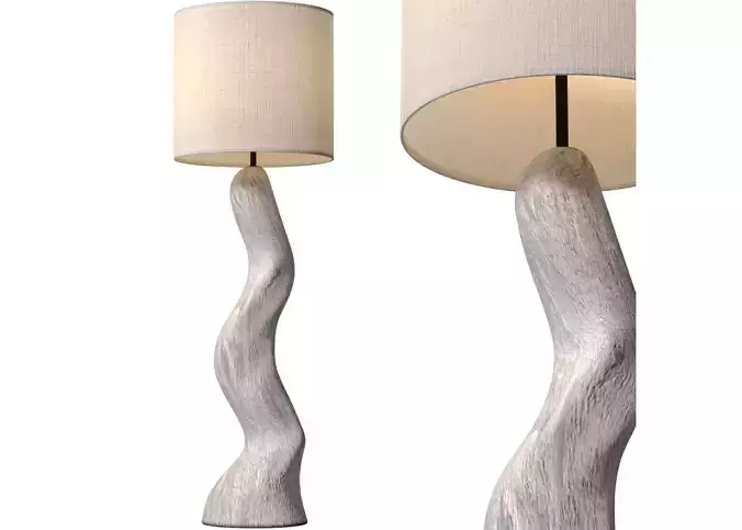 Floor lamp plaster Sculptural Scandinavian Wabi-Sabi Design 