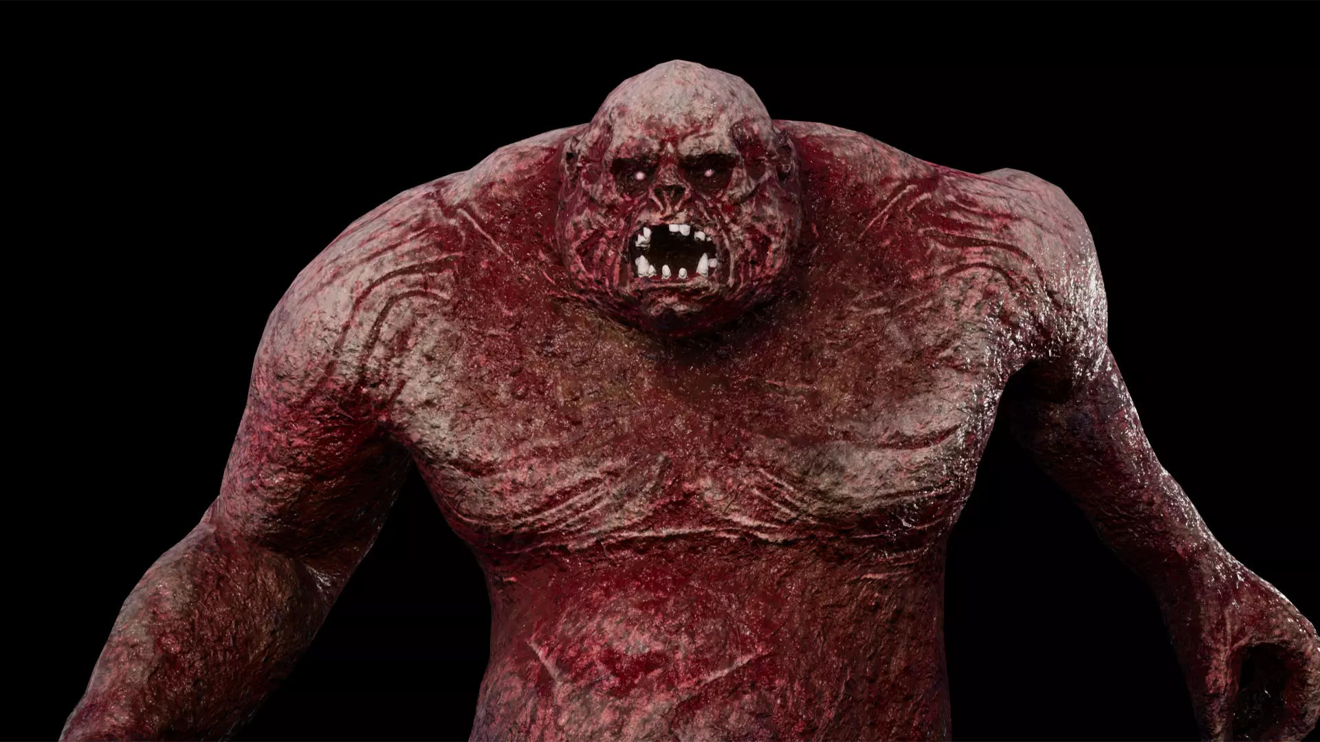 Mummy-zombie fat low-poly game engine ready 3D model Low-poly 3D model_0