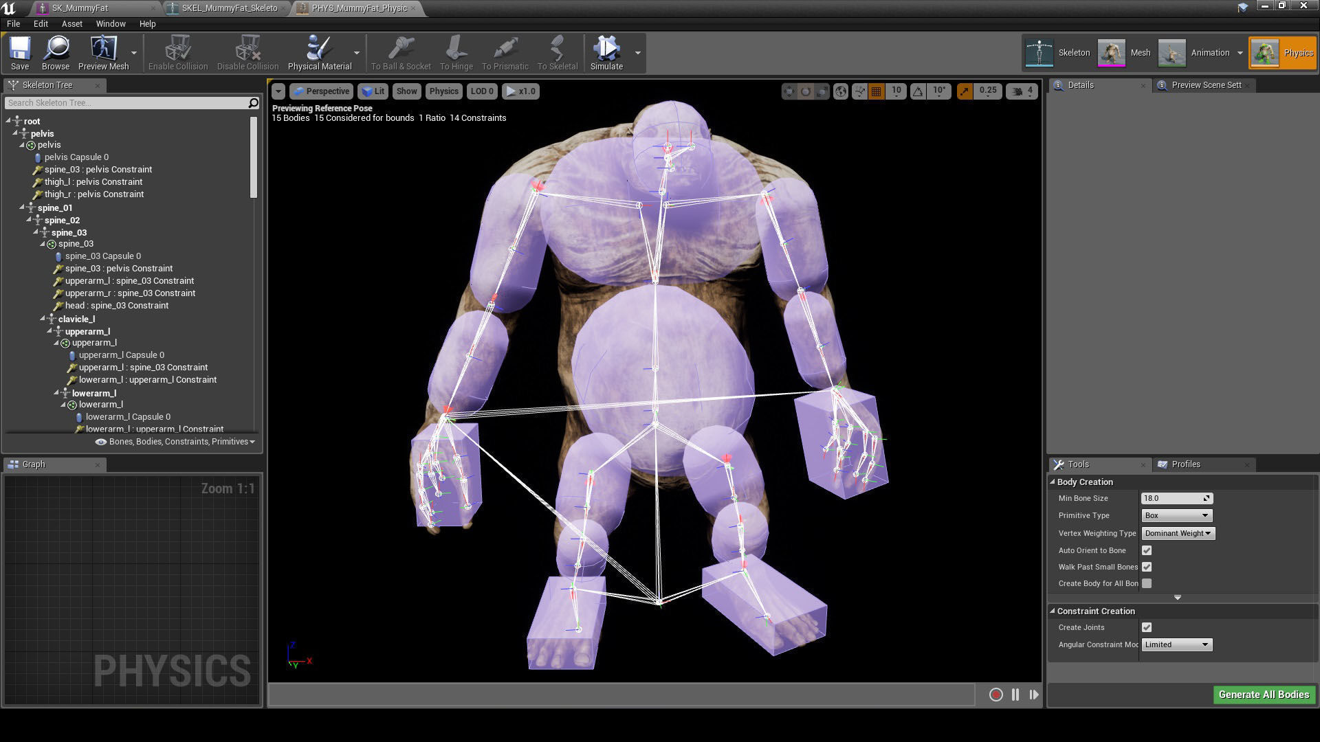 Mummy-zombie fat low-poly game engine ready 3D model Low-poly 3D model_10