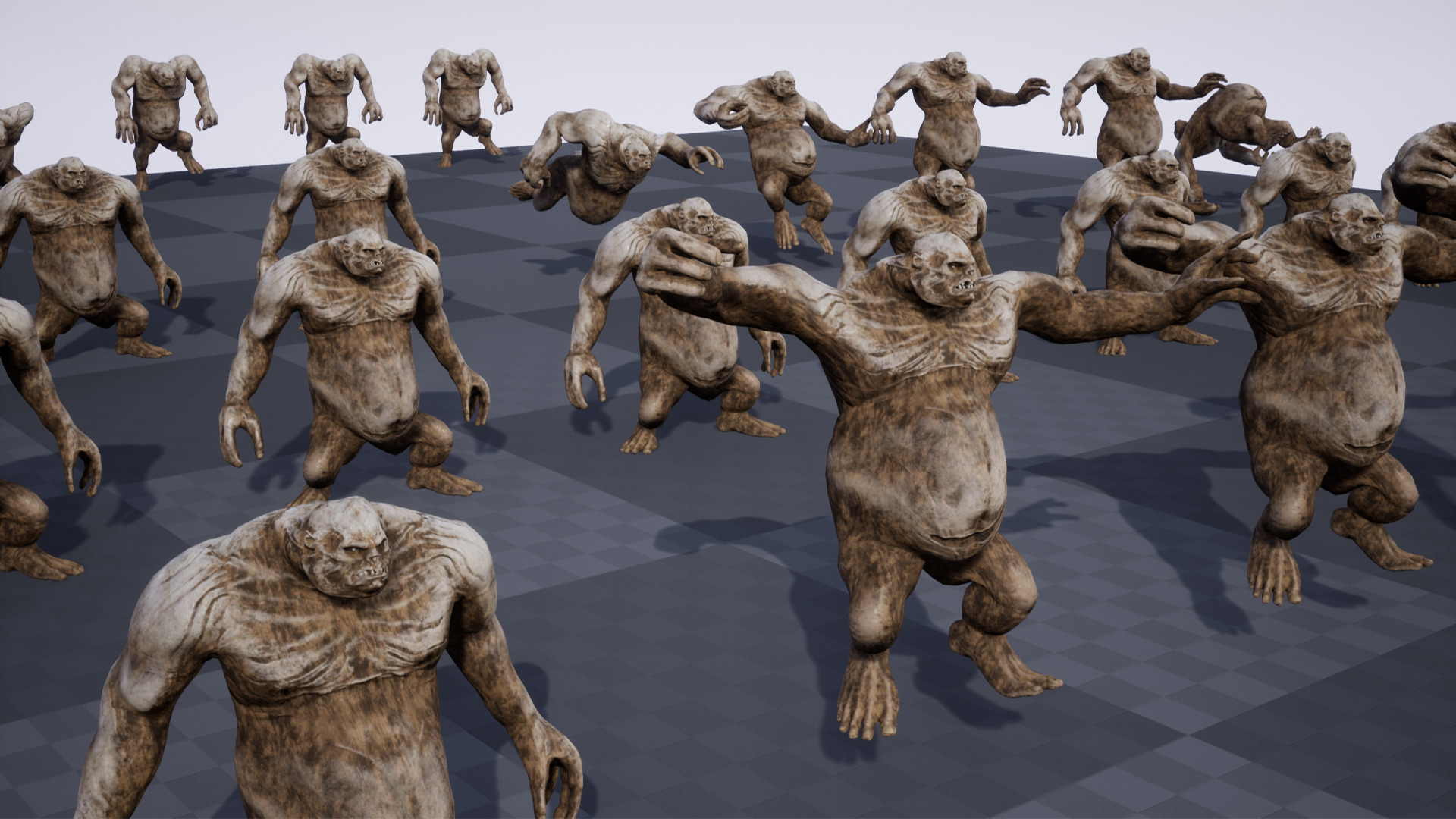 Mummy-zombie fat low-poly game engine ready 3D model Low-poly 3D model_8