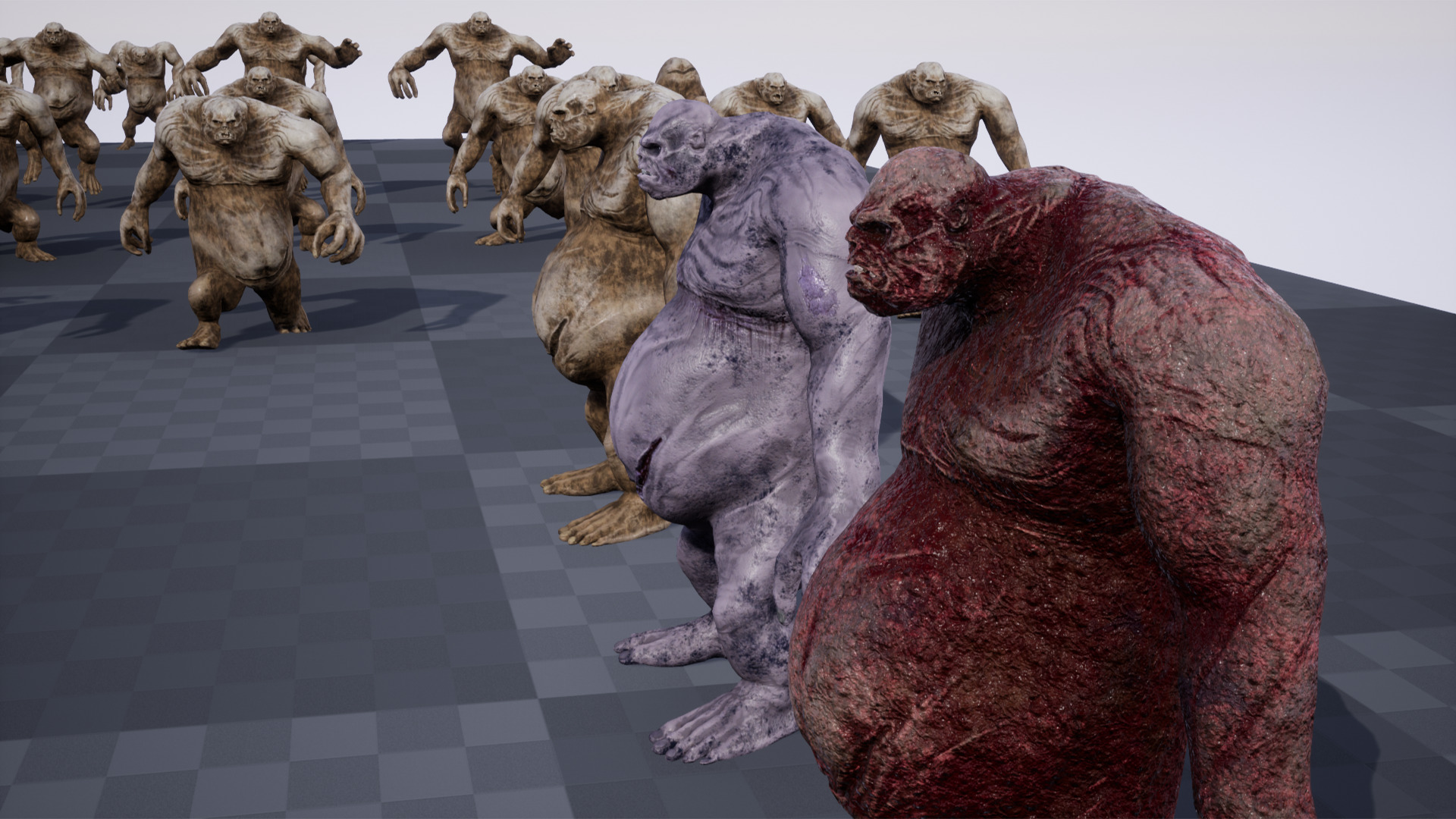 Mummy-zombie fat low-poly game engine ready 3D model Low-poly 3D model_7