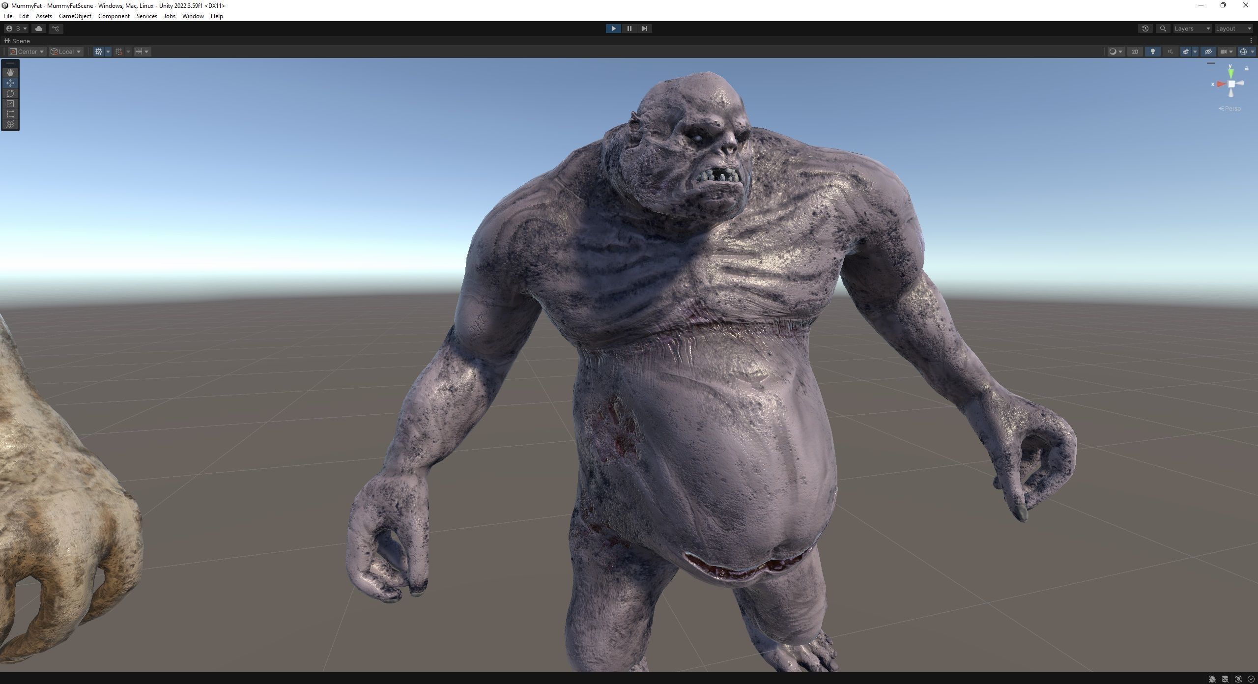 Mummy-zombie fat low-poly game engine ready 3D model Low-poly 3D model_15