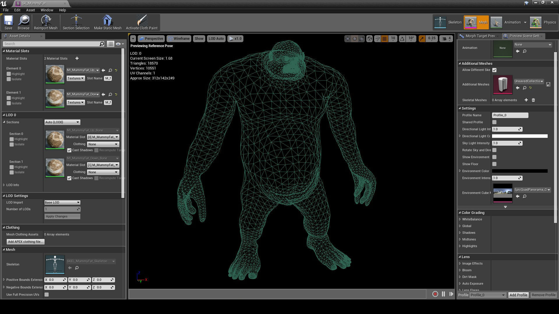 Mummy-zombie fat low-poly game engine ready 3D model Low-poly 3D model_11