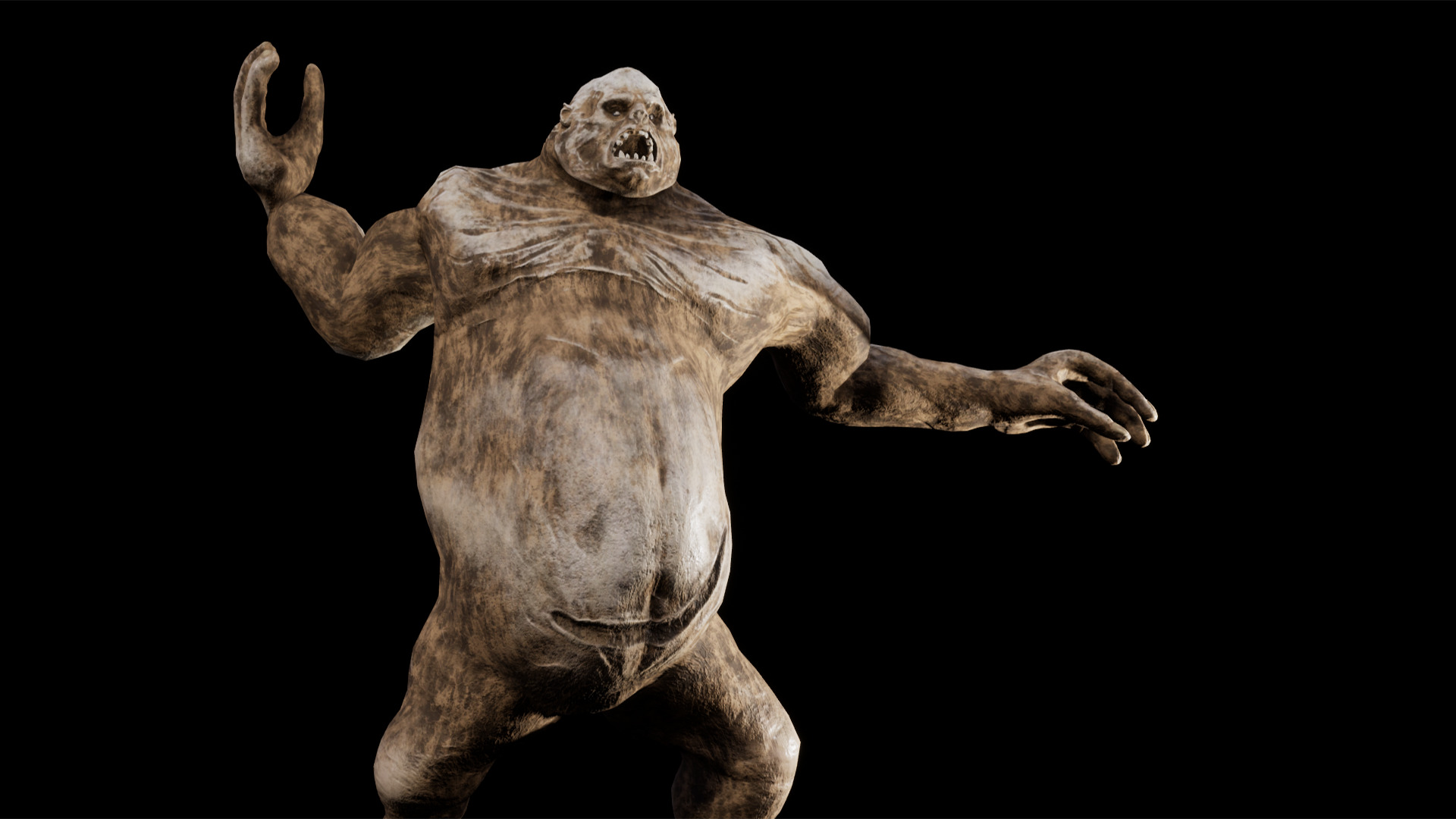 Mummy-zombie fat low-poly game engine ready 3D model Low-poly 3D model_6