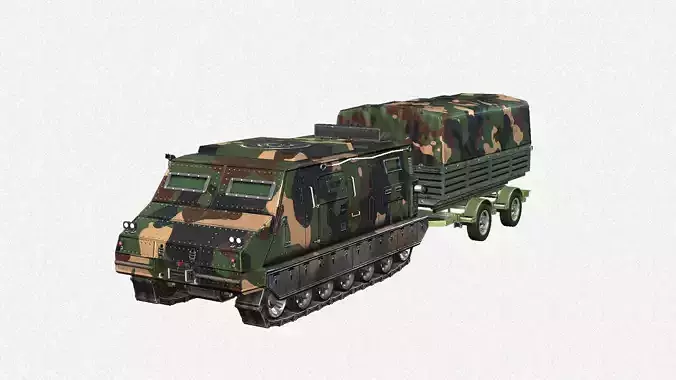Tracked armored vehicle Low-poly 3D model
