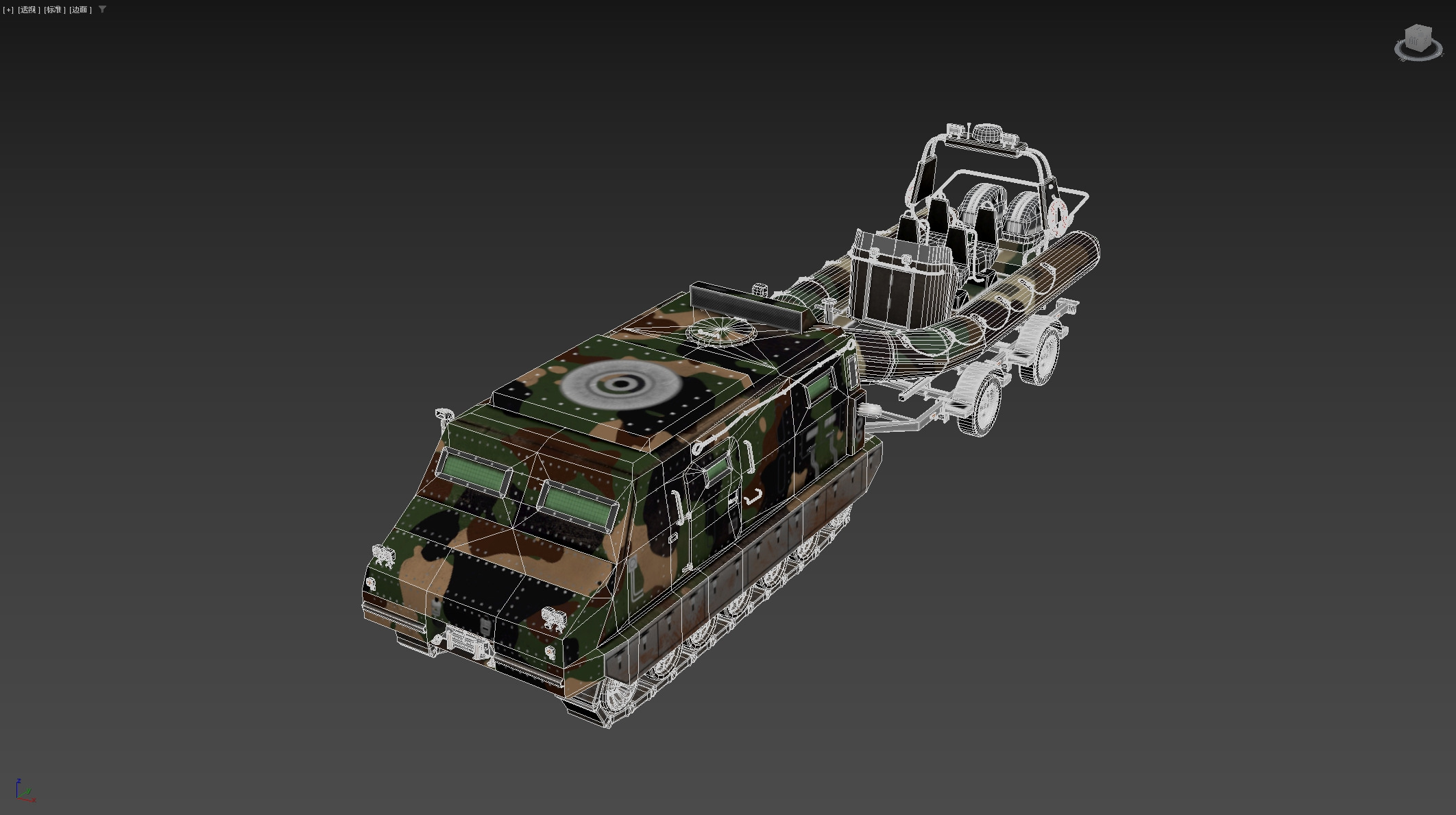 Tracked armored vehicle Low-poly 3D model_19