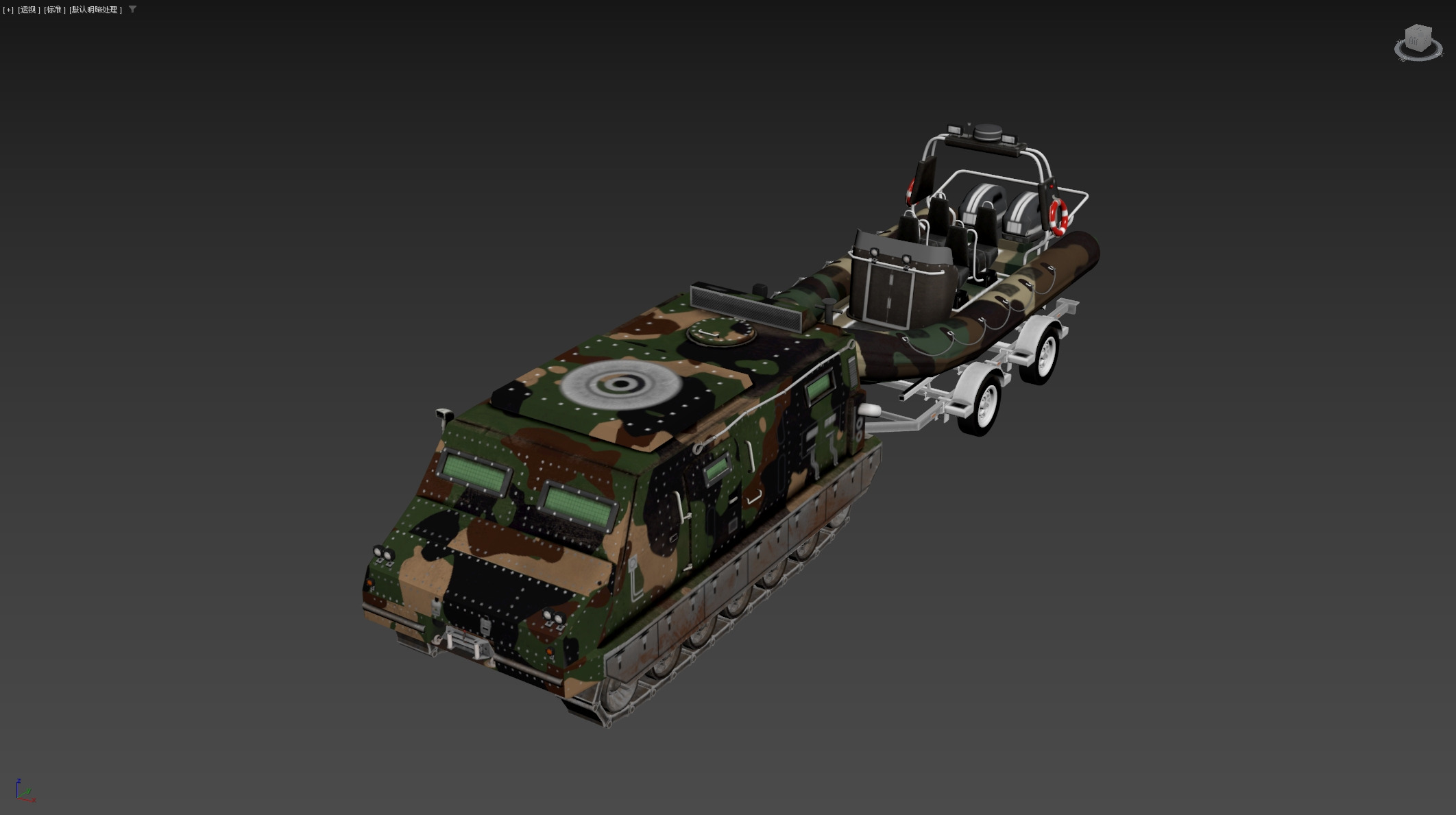 Tracked armored vehicle Low-poly 3D model_20