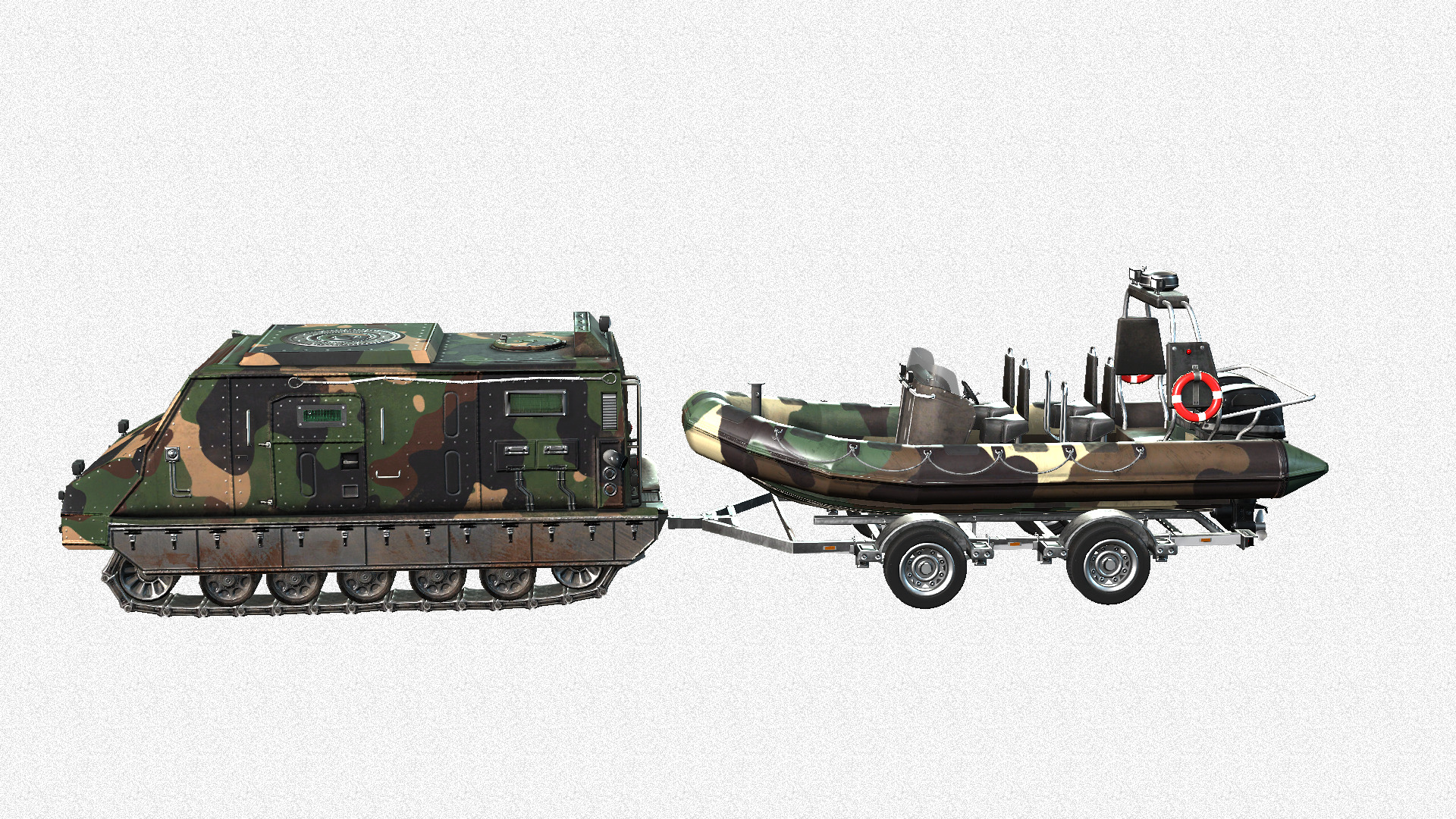 Tracked armored vehicle Low-poly 3D model_1