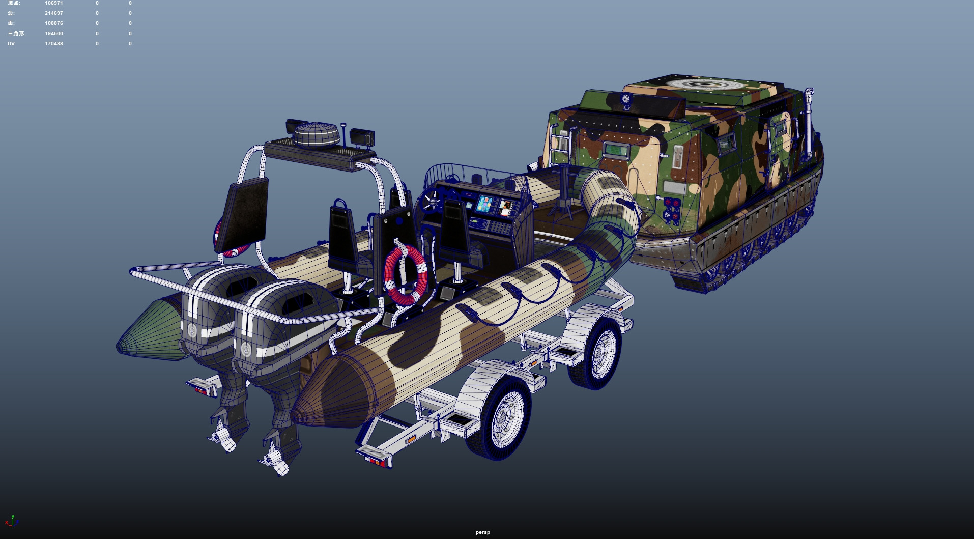 Tracked armored vehicle Low-poly 3D model_16