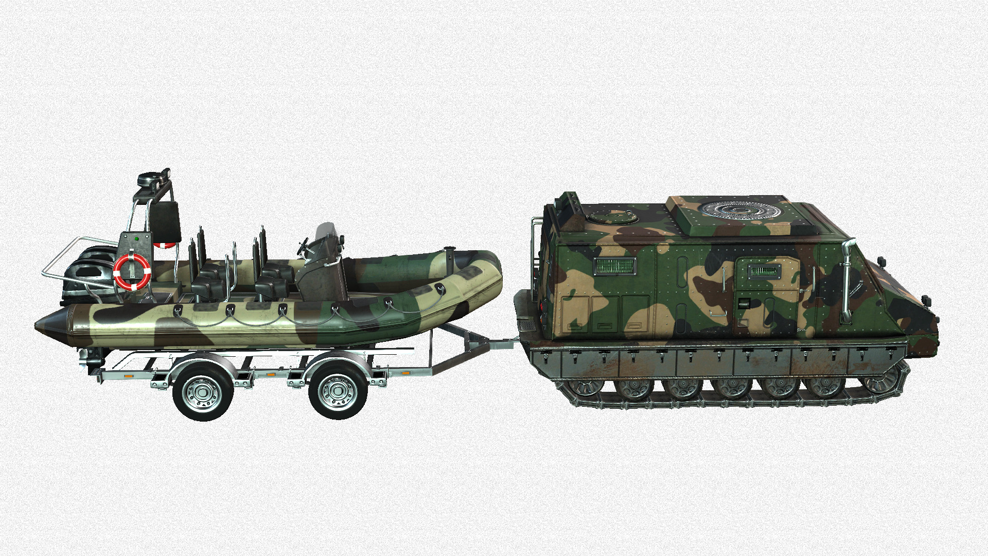 Tracked armored vehicle Low-poly 3D model_5