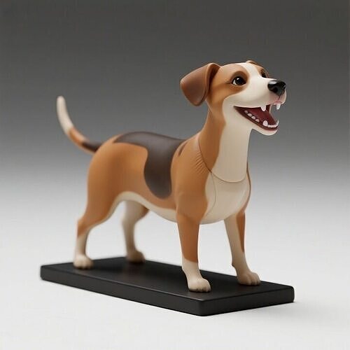 1119  Colorful Laughing   Galgo Dog on Base   pug 3D print model