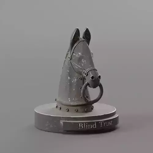 Wooden Horse Sculpture 3D model