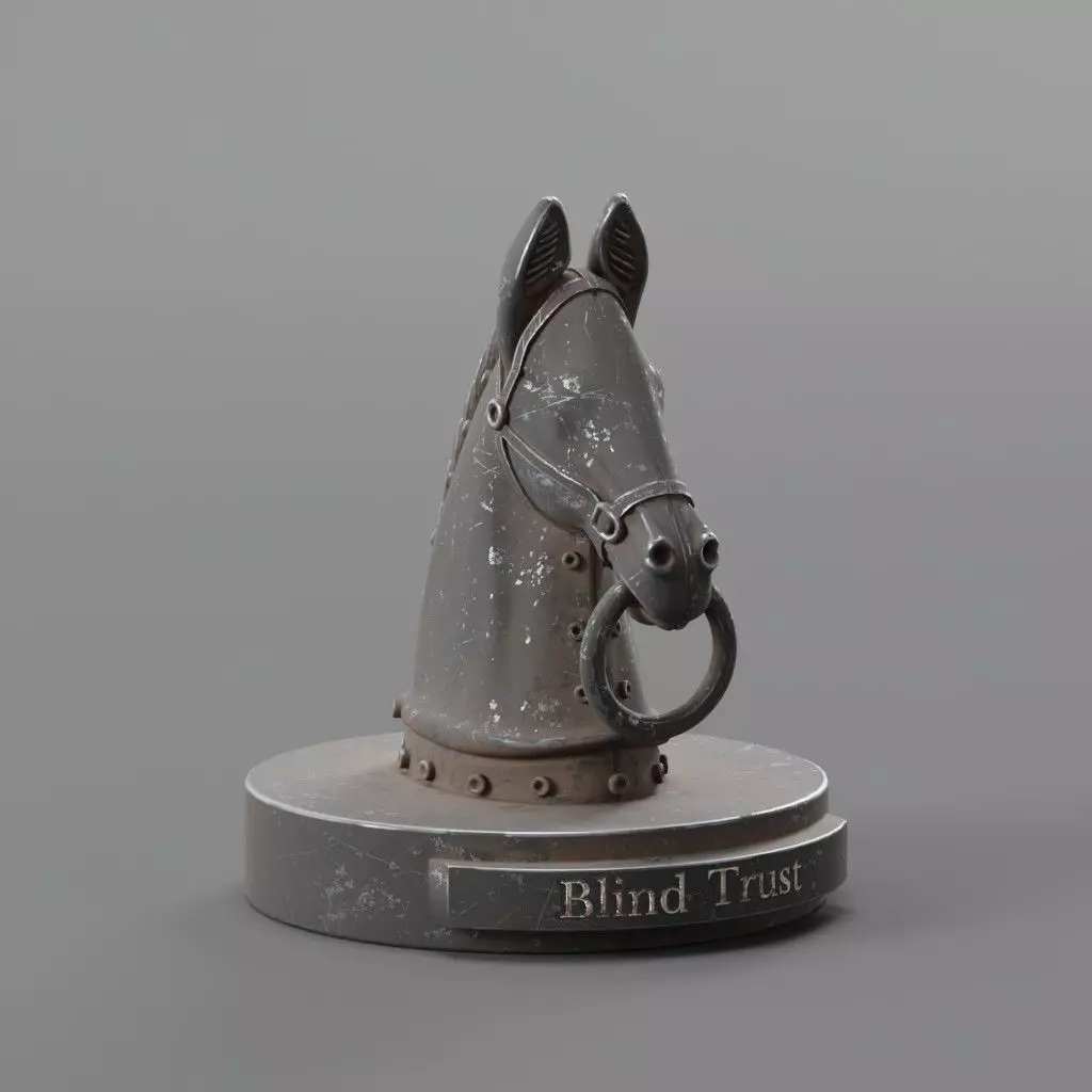 Wooden Horse Sculpture 3D model