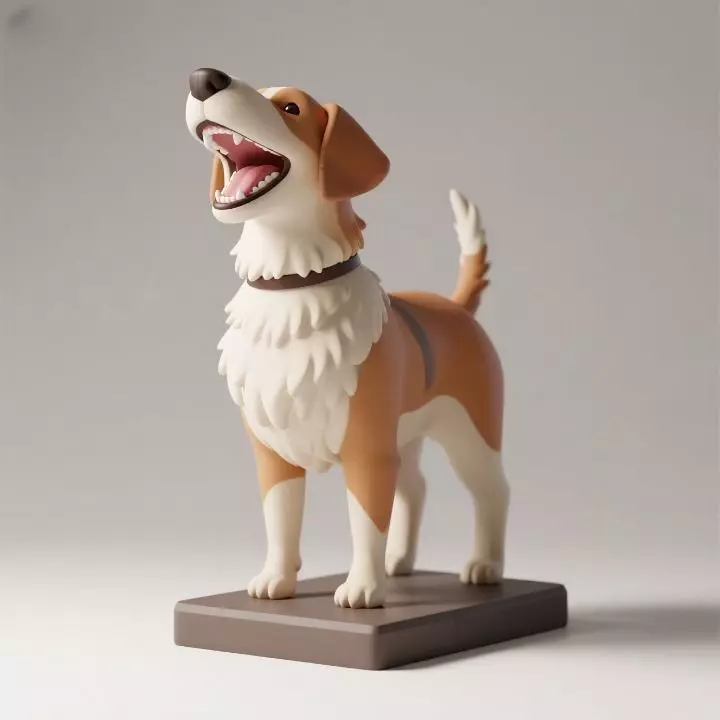1120 Colorful Laughing Galgo Dog on Base pug 3D print model