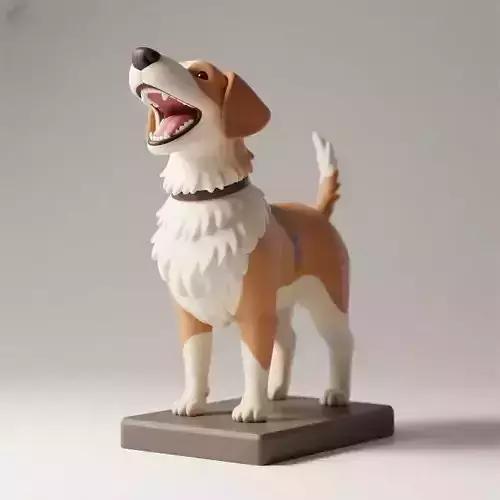 1120  Colorful Laughing    Galgo Dog  on Base   pug