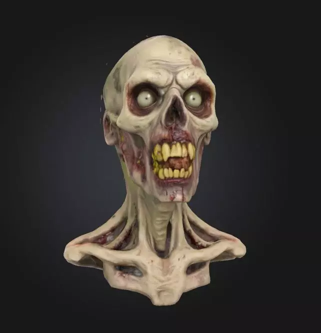 zombie head realistic character gross 3D model_0