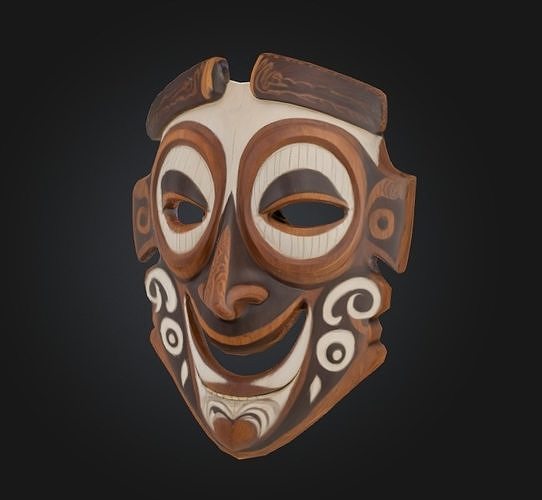 smiling smile mask taboo tribe 3D model