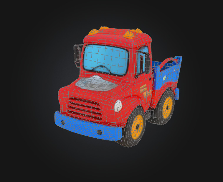 cartoon toy car 3D model_1