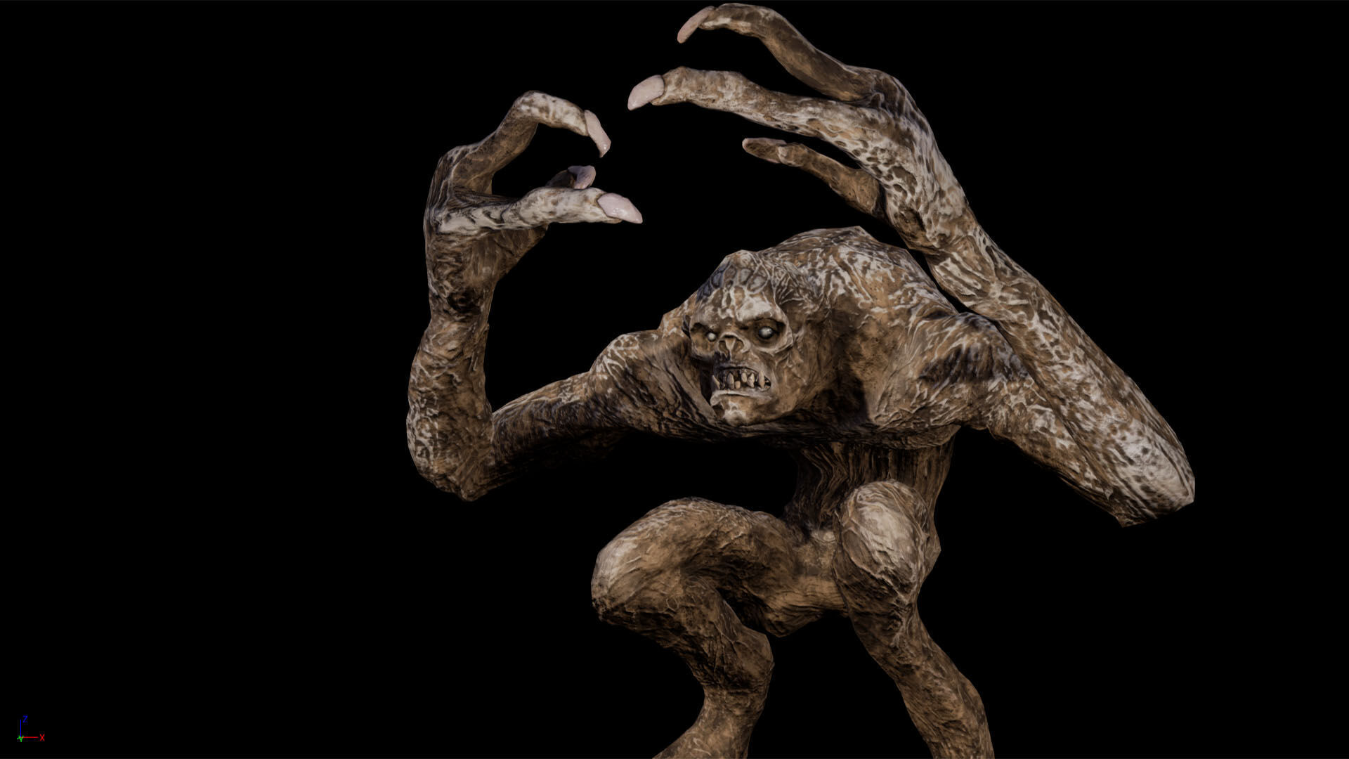 Mummy-zombie ghoul low-poly game engine ready 3D model Low-poly 3D model_5