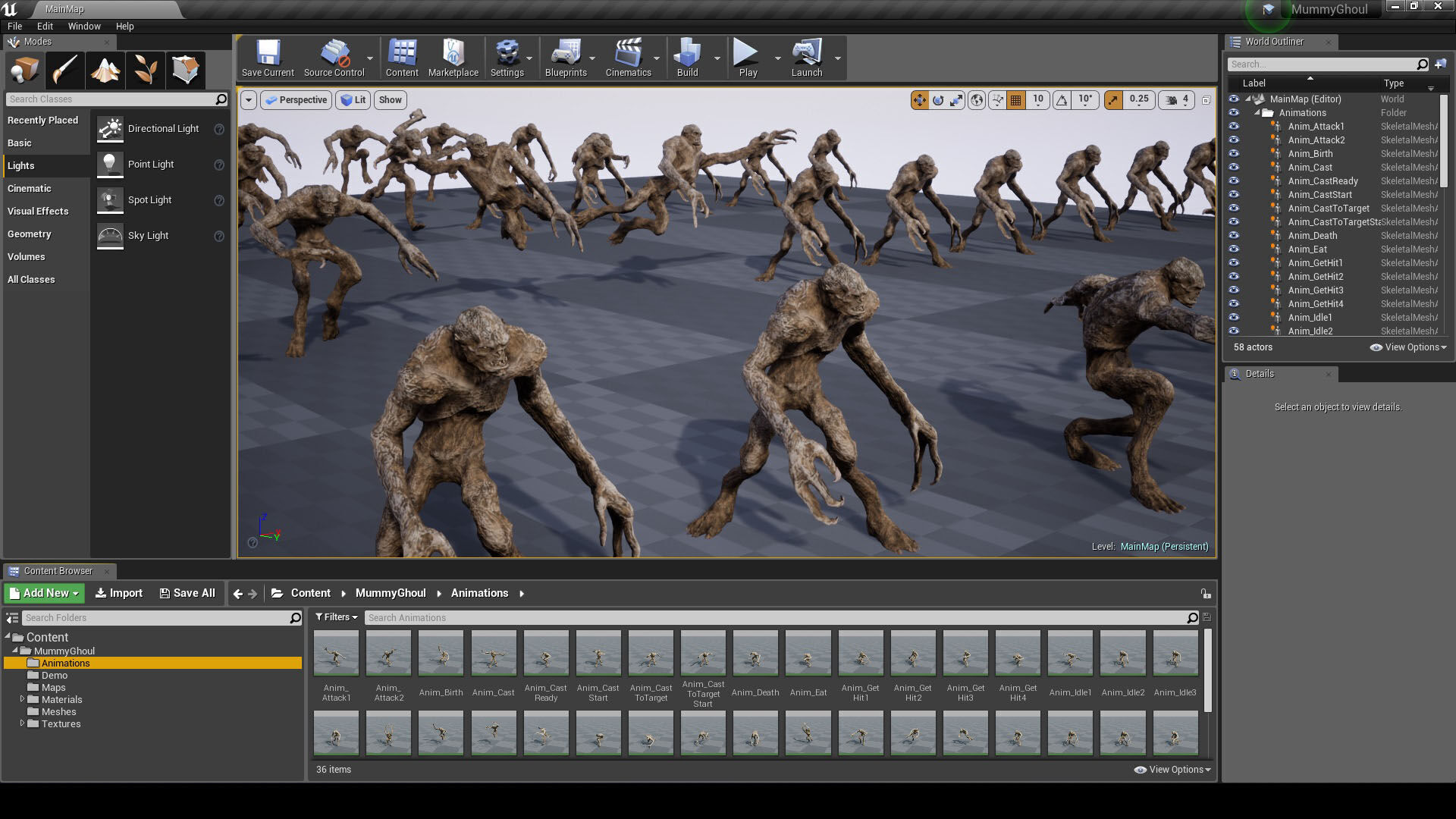 Mummy-zombie ghoul low-poly game engine ready 3D model Low-poly 3D model_9