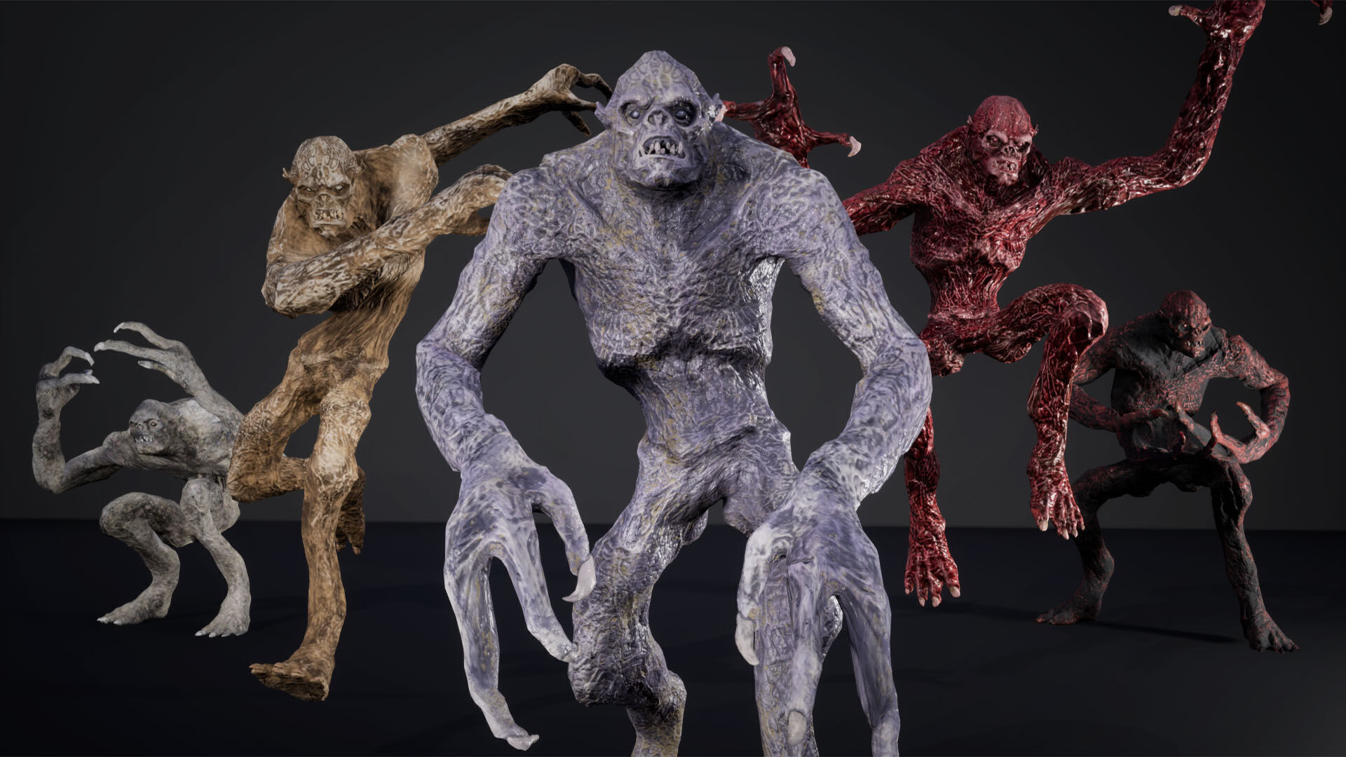 Mummy-zombie ghoul low-poly game engine ready 3D model Low-poly 3D model_3