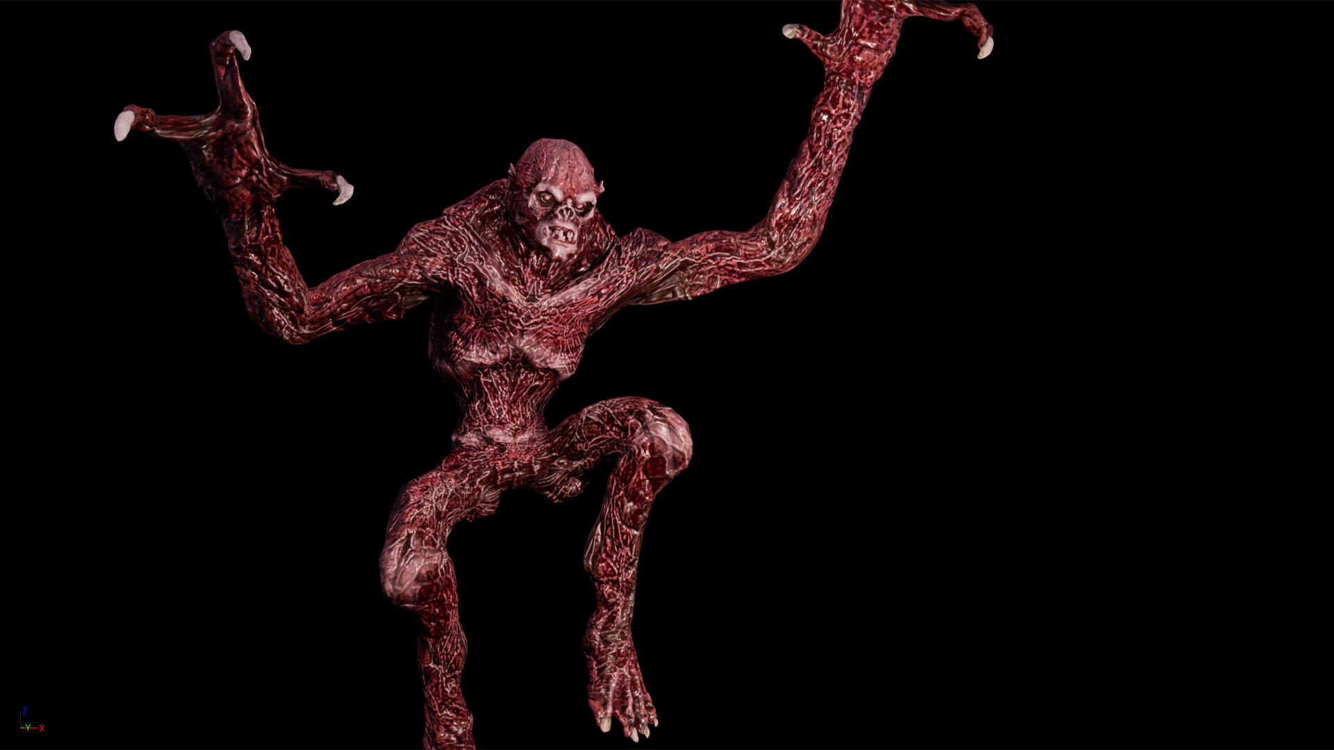 Mummy-zombie ghoul low-poly game engine ready 3D model Low-poly 3D model_4