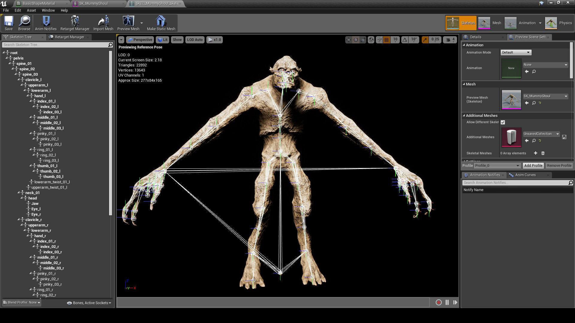 Mummy-zombie ghoul low-poly game engine ready 3D model Low-poly 3D model_10