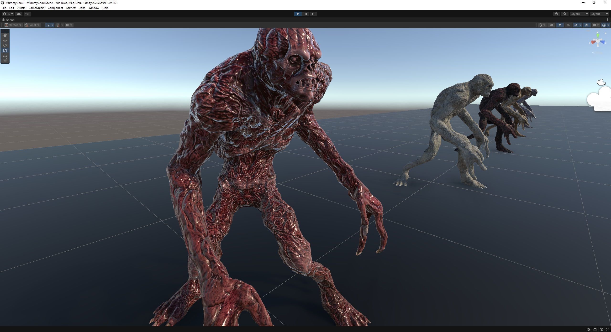 Mummy-zombie ghoul low-poly game engine ready 3D model Low-poly 3D model_15