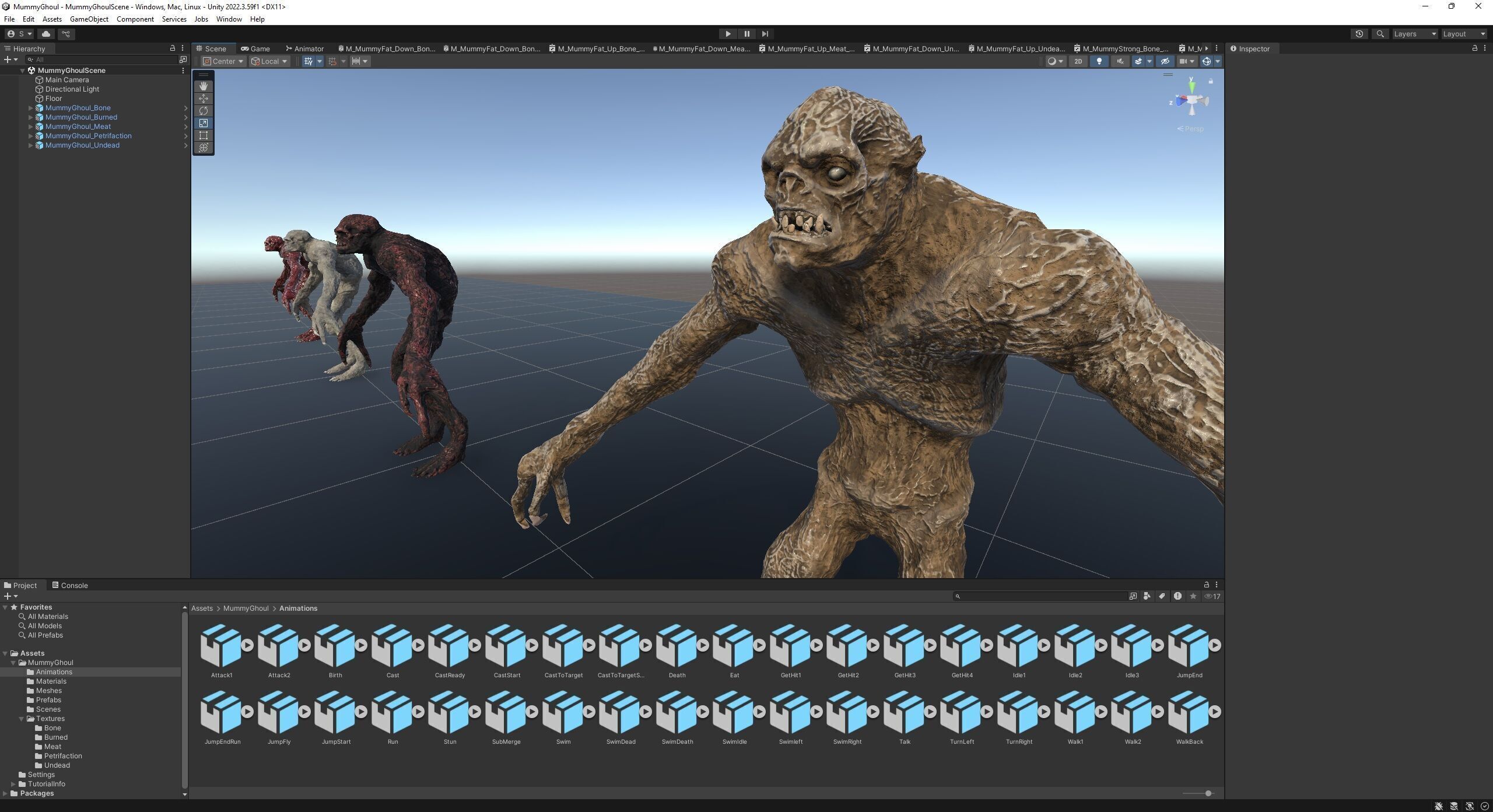 Mummy-zombie ghoul low-poly game engine ready 3D model Low-poly 3D model_12
