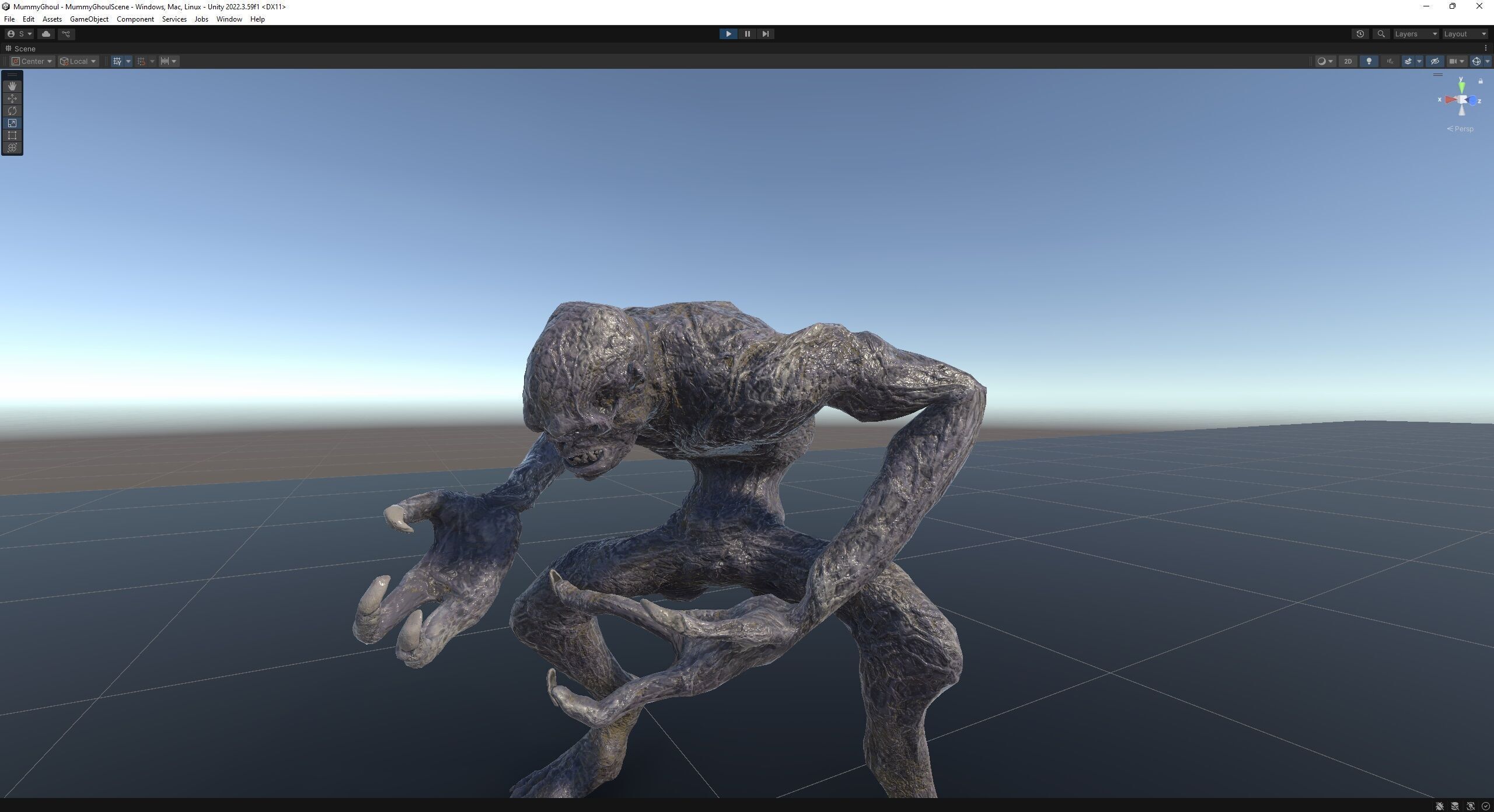 Mummy-zombie ghoul low-poly game engine ready 3D model Low-poly 3D model_14