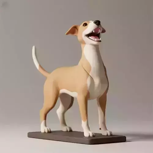 1121  Colorful Laughing    Galgo Dog  on Base   pug
