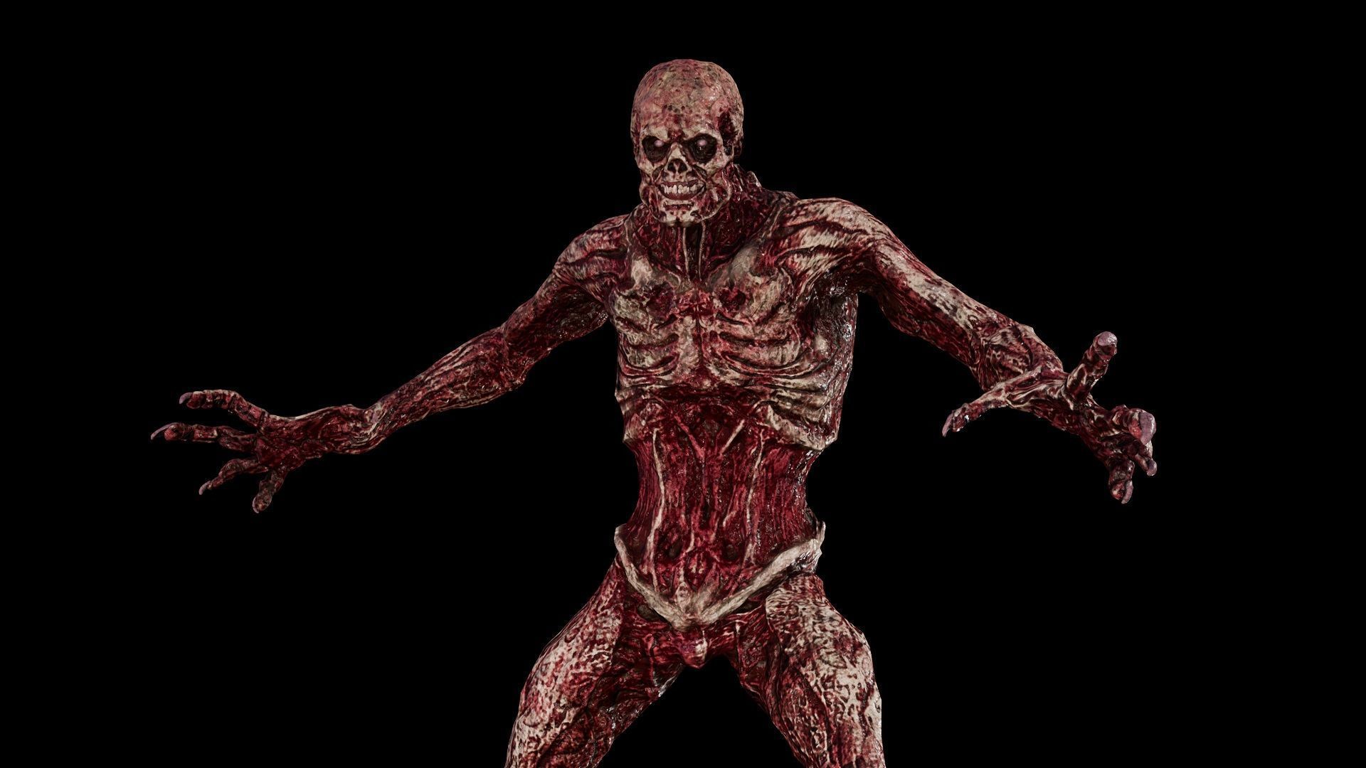 Mummy-zombie human low-poly game engine ready 3D model Low-poly 3D model_3