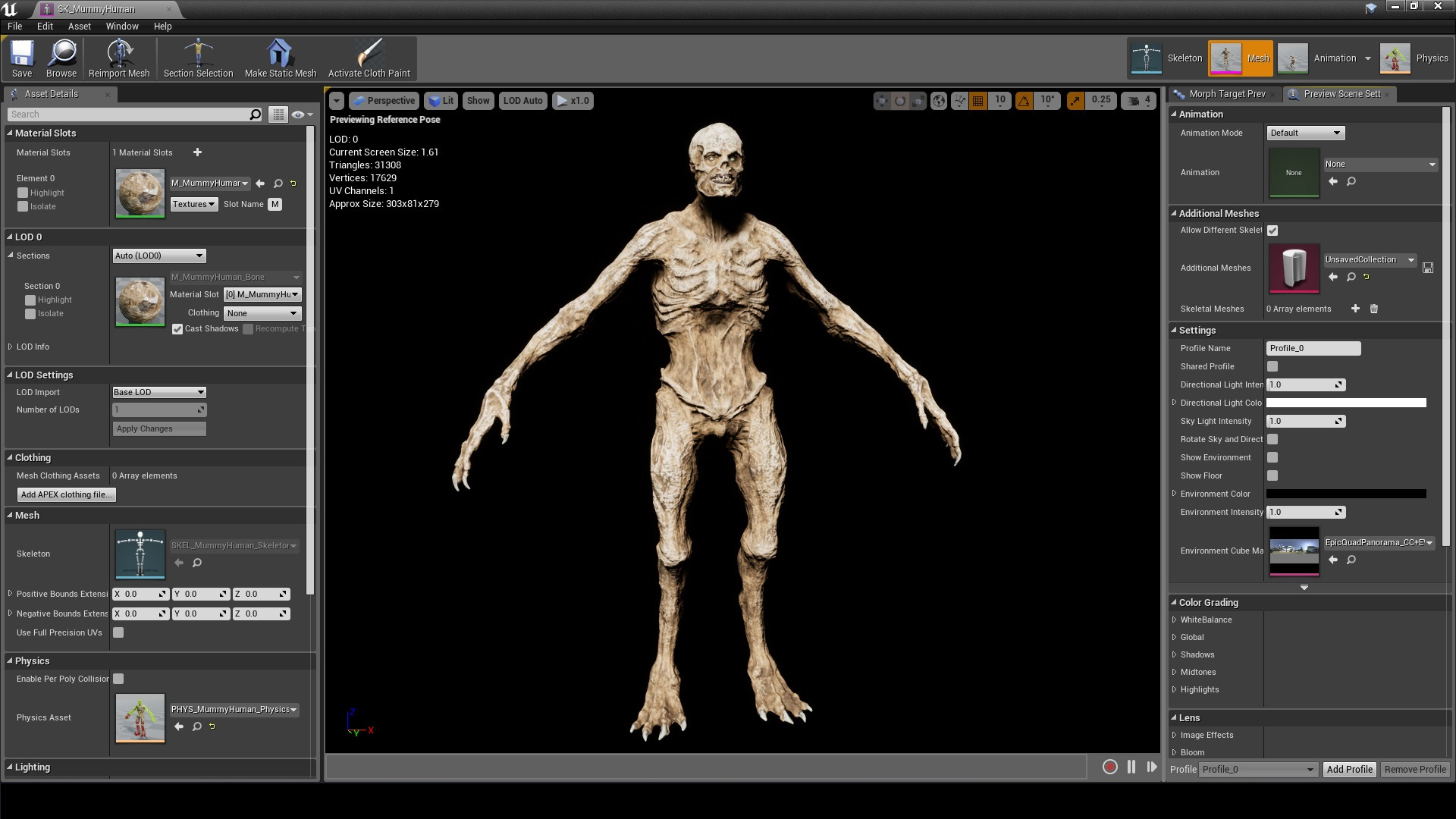 Mummy-zombie human low-poly game engine ready 3D model Low-poly 3D model_10