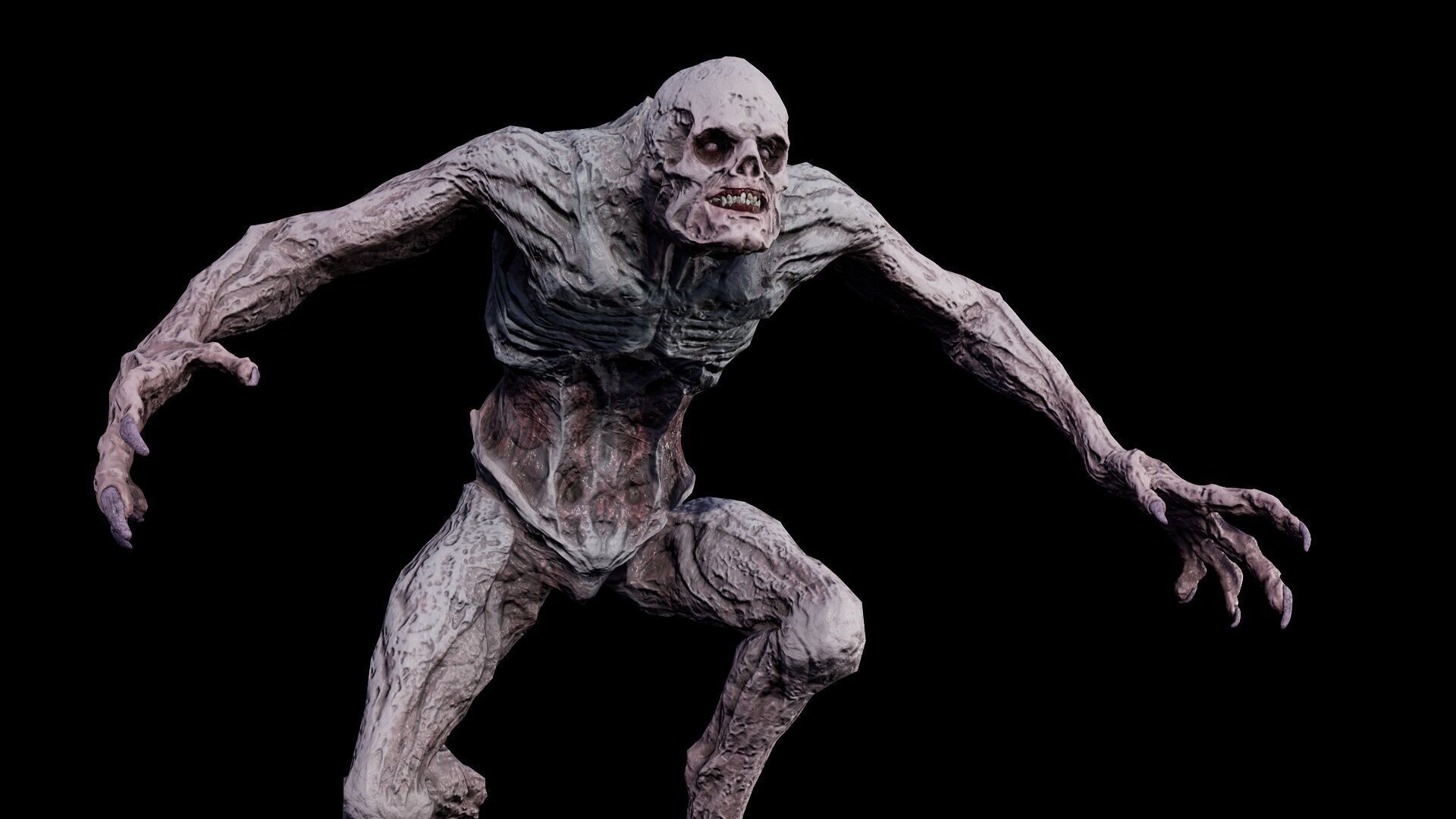 Mummy-zombie human low-poly game engine ready 3D model Low-poly 3D model_4