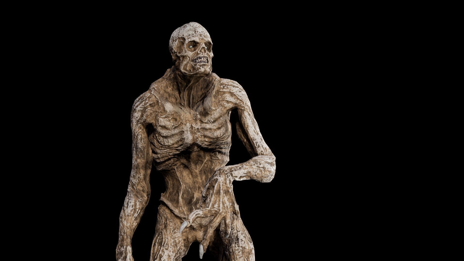 Mummy-zombie human low-poly game engine ready 3D model Low-poly 3D model_5