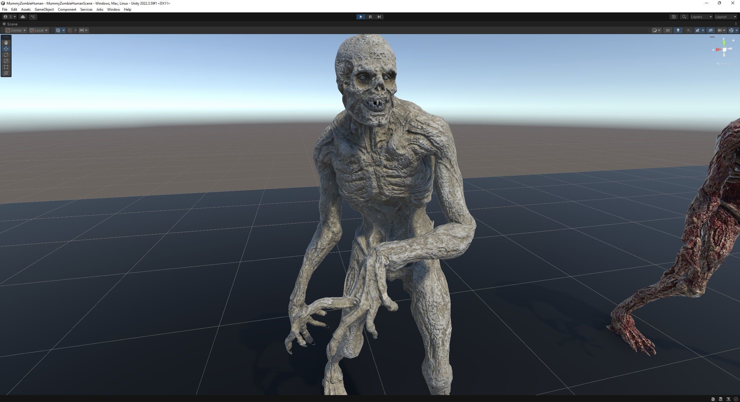 Mummy-zombie human low-poly game engine ready 3D model Low-poly 3D model_15