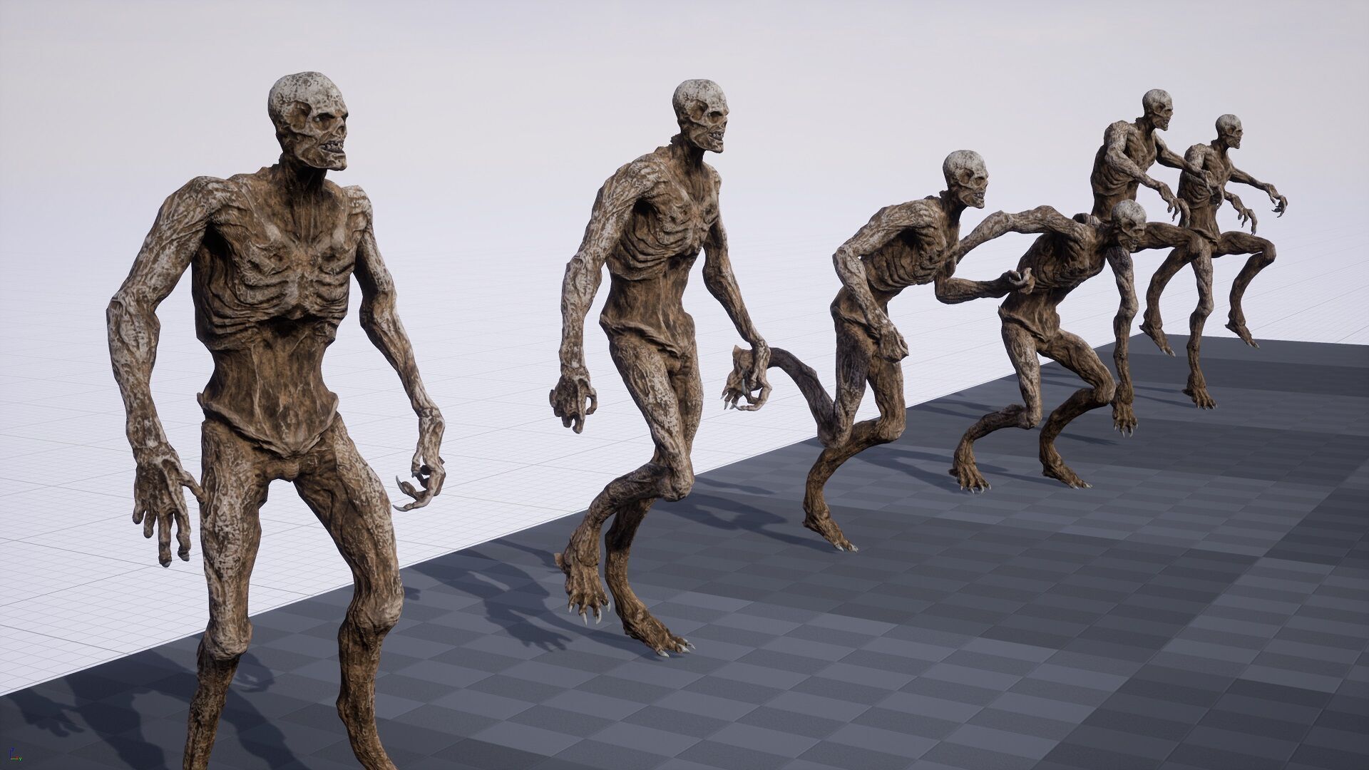 Mummy-zombie human low-poly game engine ready 3D model Low-poly 3D model_9