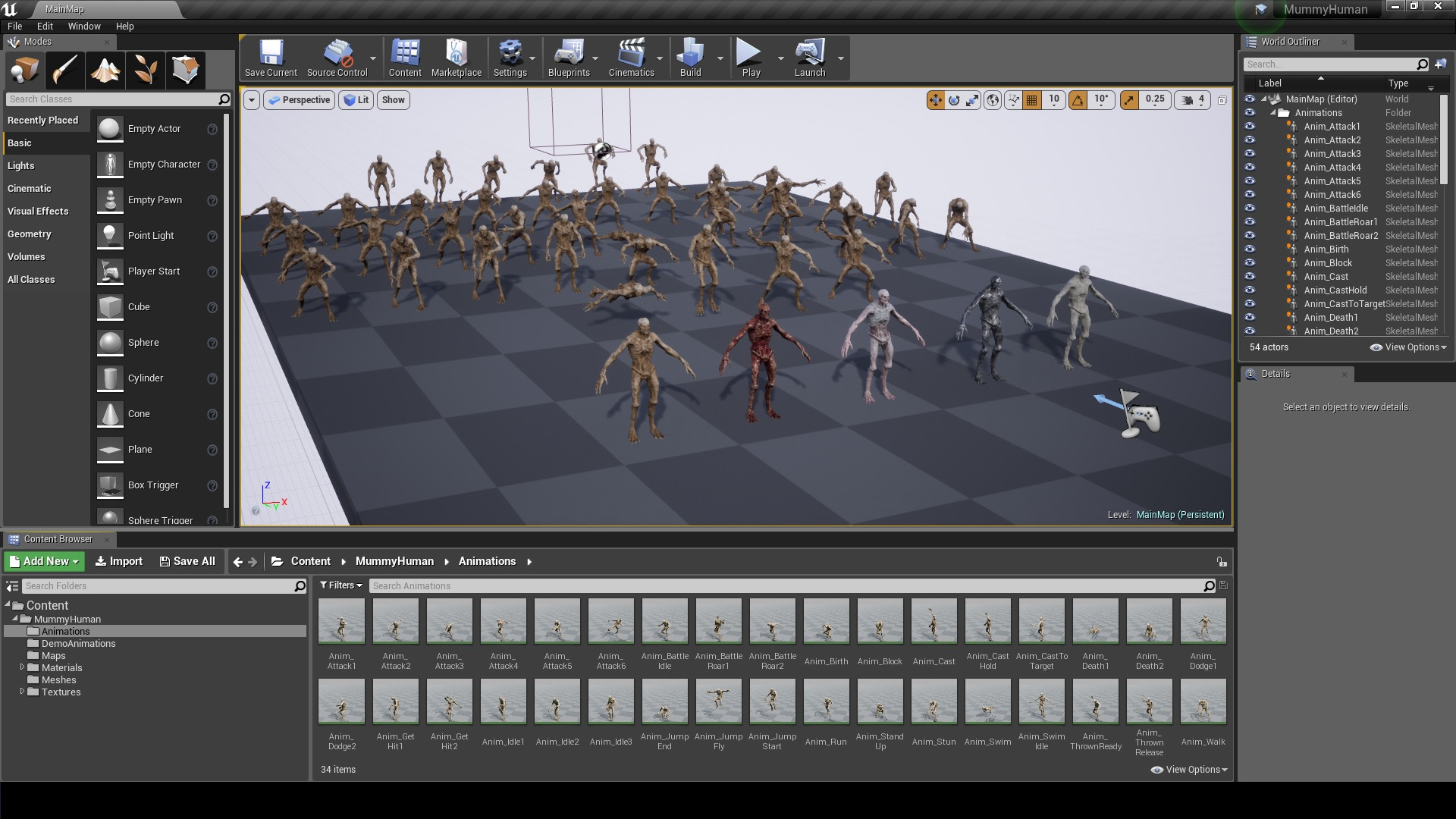 Mummy-zombie human low-poly game engine ready 3D model Low-poly 3D model_7
