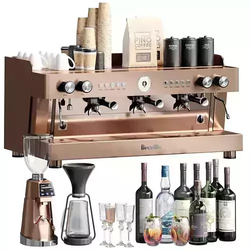 Coffee bar accessories 3D model