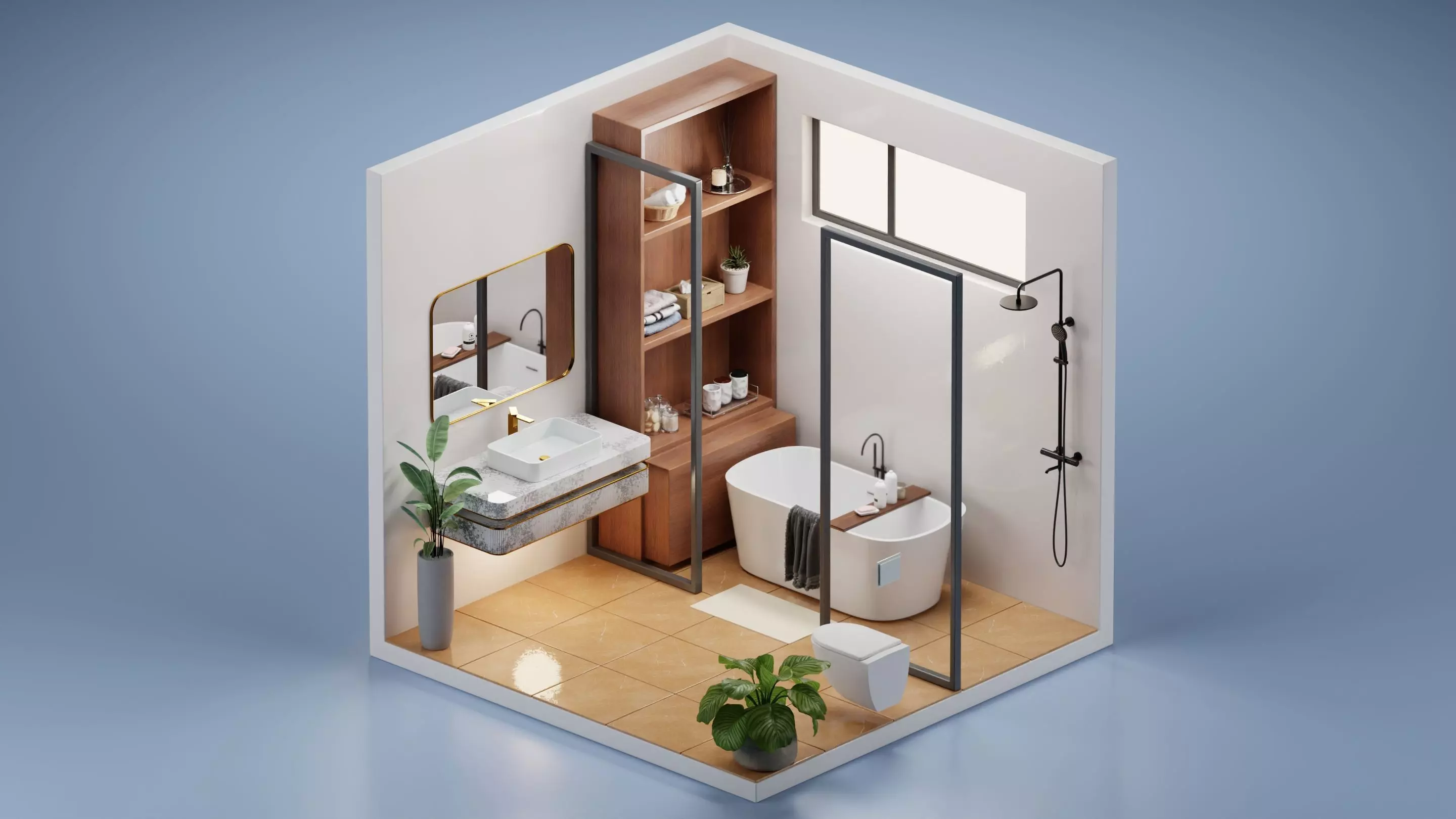 Bathroom interior 3D model_0