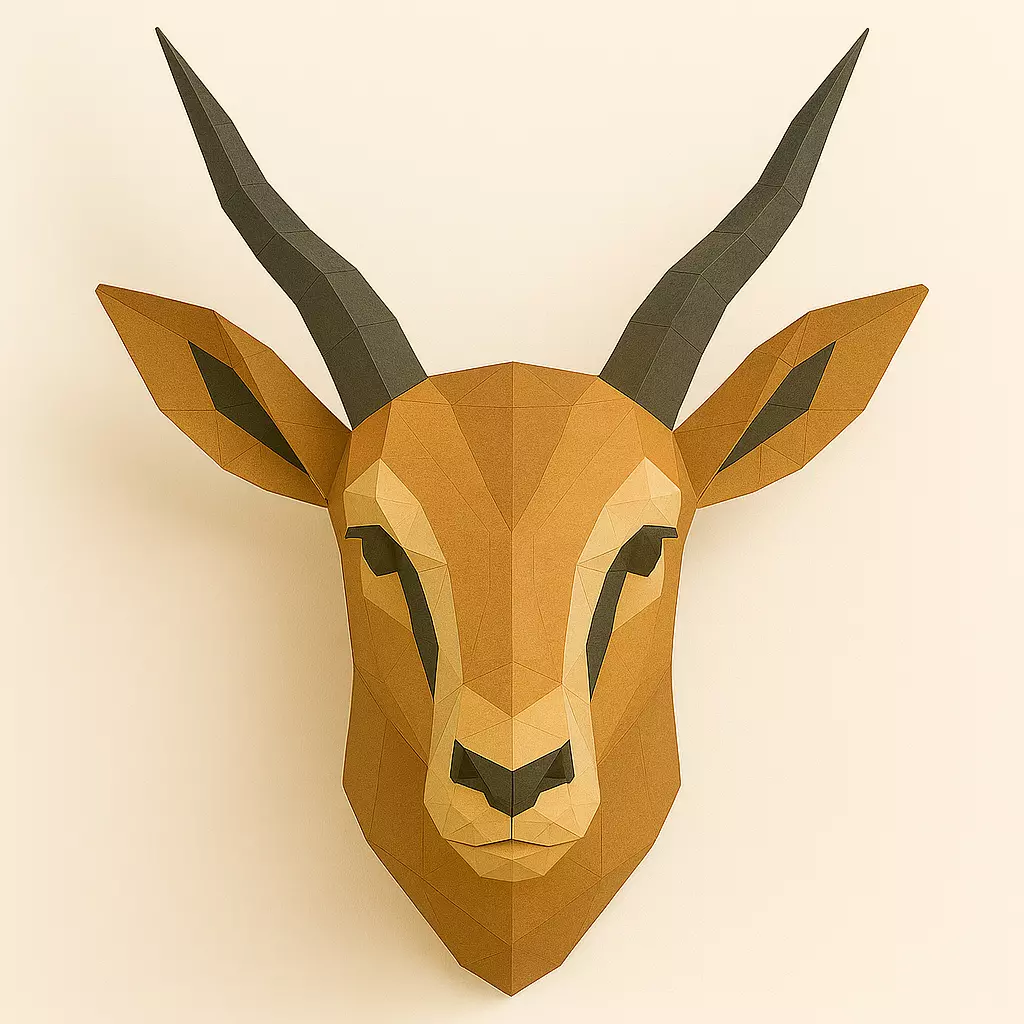 ENTELOPE HEAD LOWPOLY ORIGAMI DECORATION Low-poly 3D model_0